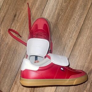 Tommy Hilfiger Red and White Sneakers